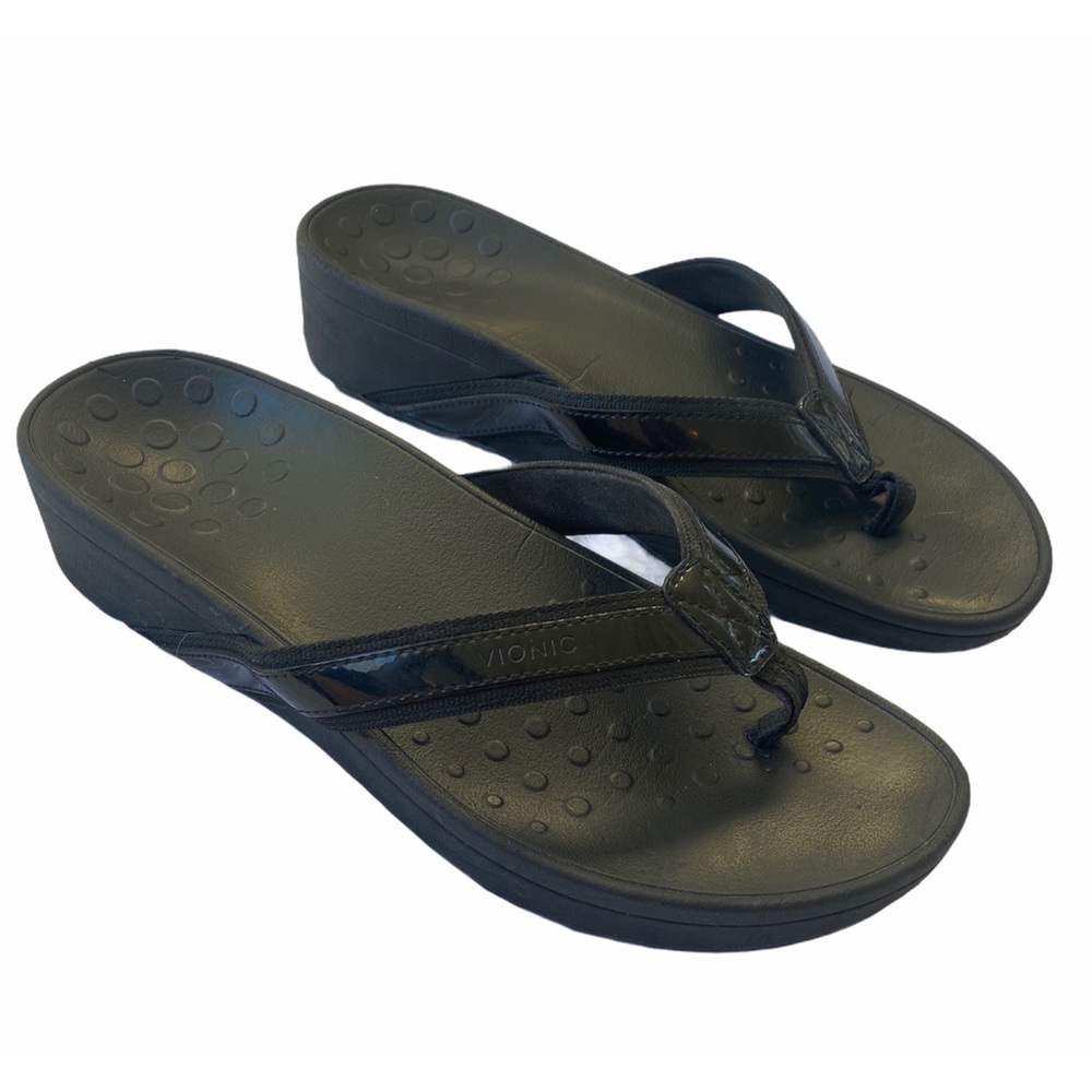 Vionic black sandals size 10 - Picture 1 of 4
